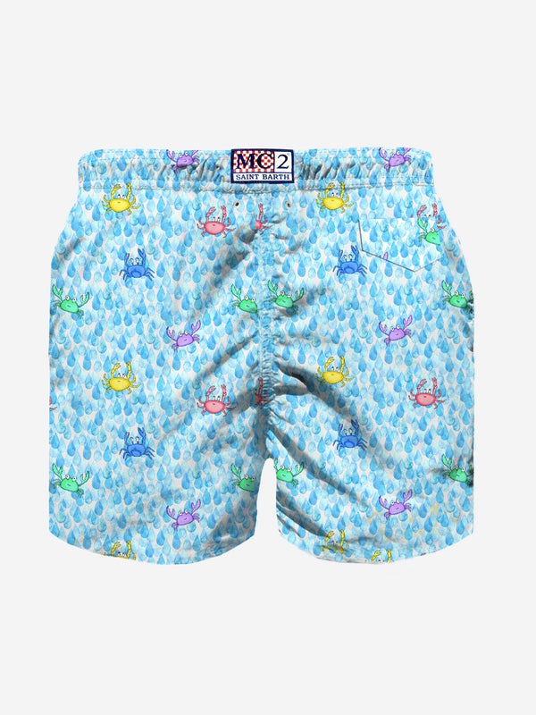 Boy Comfort Light swim shorts with crabs print