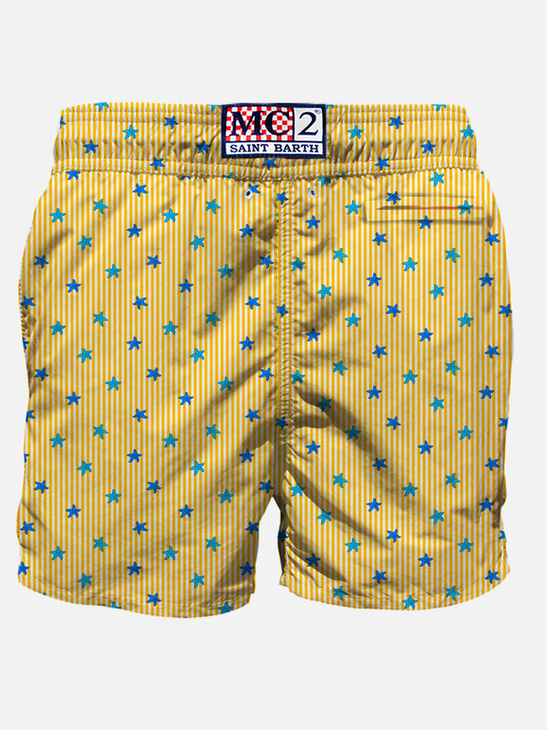 Man Comfort Light swim shorts with starfishes print
