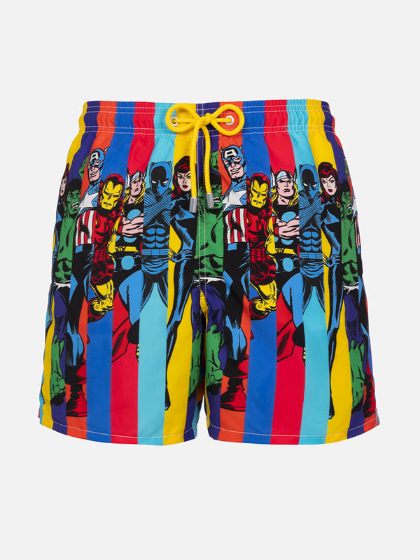 Costume da bagno da uomo Gustavia lunghezza media con stampa piazzata dei personaggi Marvel| EDIZIONE SPECIALE MARVEL