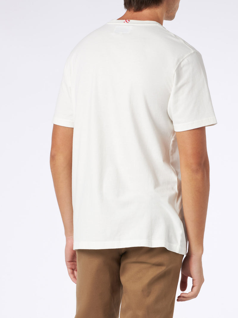 T-shirt da uomo in cotone pesante con stampa Capitan America | EDIZIONE SPECIALE MARVEL