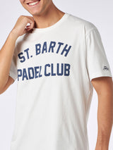 Man heavy cotton t-shirt with St. Barth Padel club