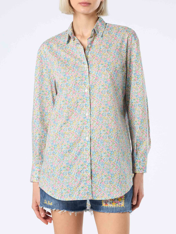 Woman cotton shirt Brigitte with Emma & Georgina print  | MADE WITH LIBERTY FABRIC