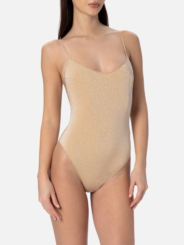 Woman lurex one-piece swimsuit Cecille