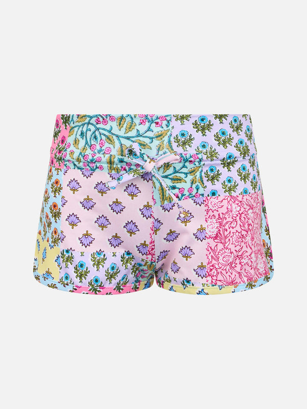 Girl beach shorts Coco with flower print