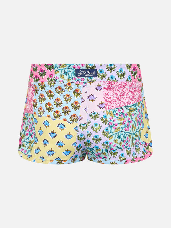 Girl beach shorts Coco with flower print