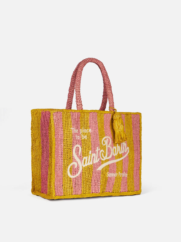 Striped Colette Raffia handbag