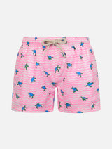 Boy Comfort Light swim shorts with sea turtles print