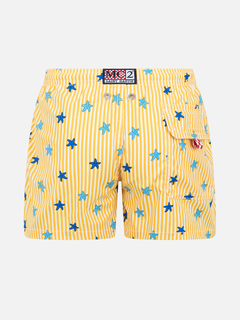 Boy Comfort Light Jr swim shorts with starfishes print