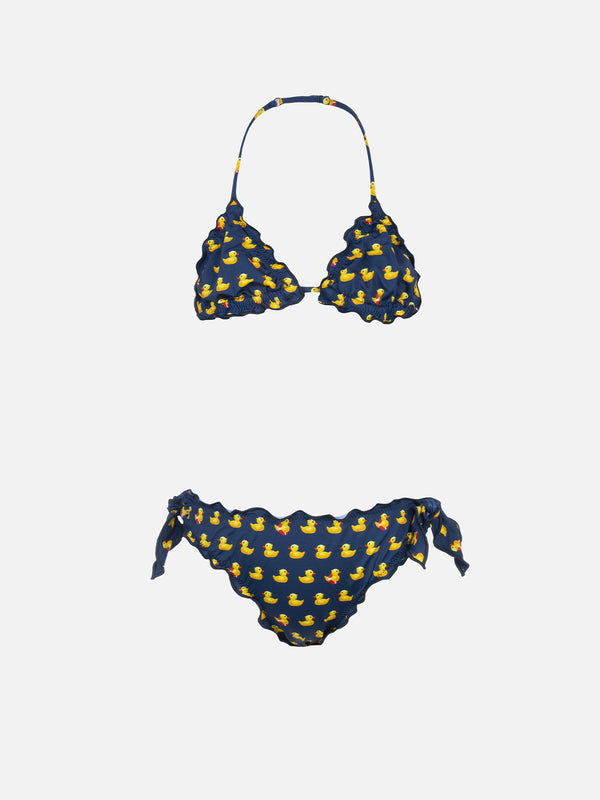 Girl classic triangle bikini Cris with ducky print
