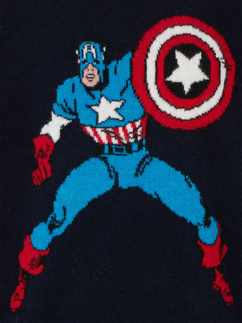 Boy crewneck sweater with Captain America print |MARVEL SPECIAL EDITION