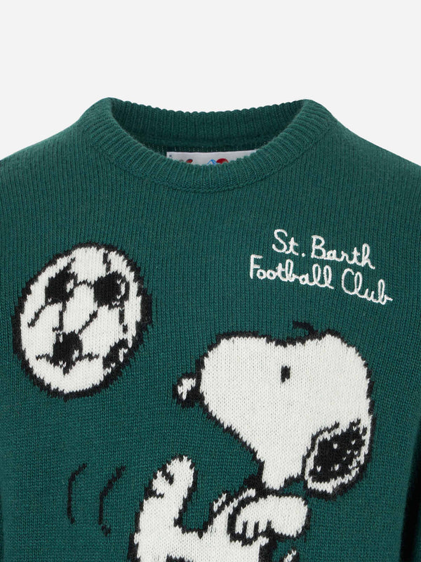 Boy crewneck sweater with Snoopy football jacquard print | SNOOPY - PEANUTS™ SPECIAL EDITION