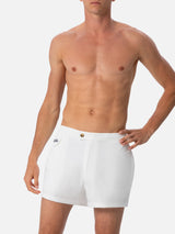 Man white fitted cut swim shorts Harrys