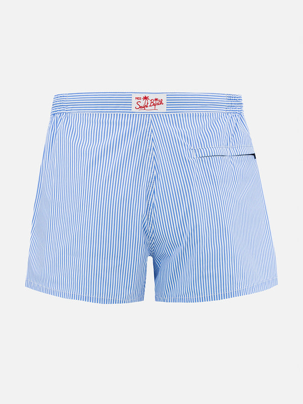 Man fitted cut seersucker swim shorts Harrys with striped  print