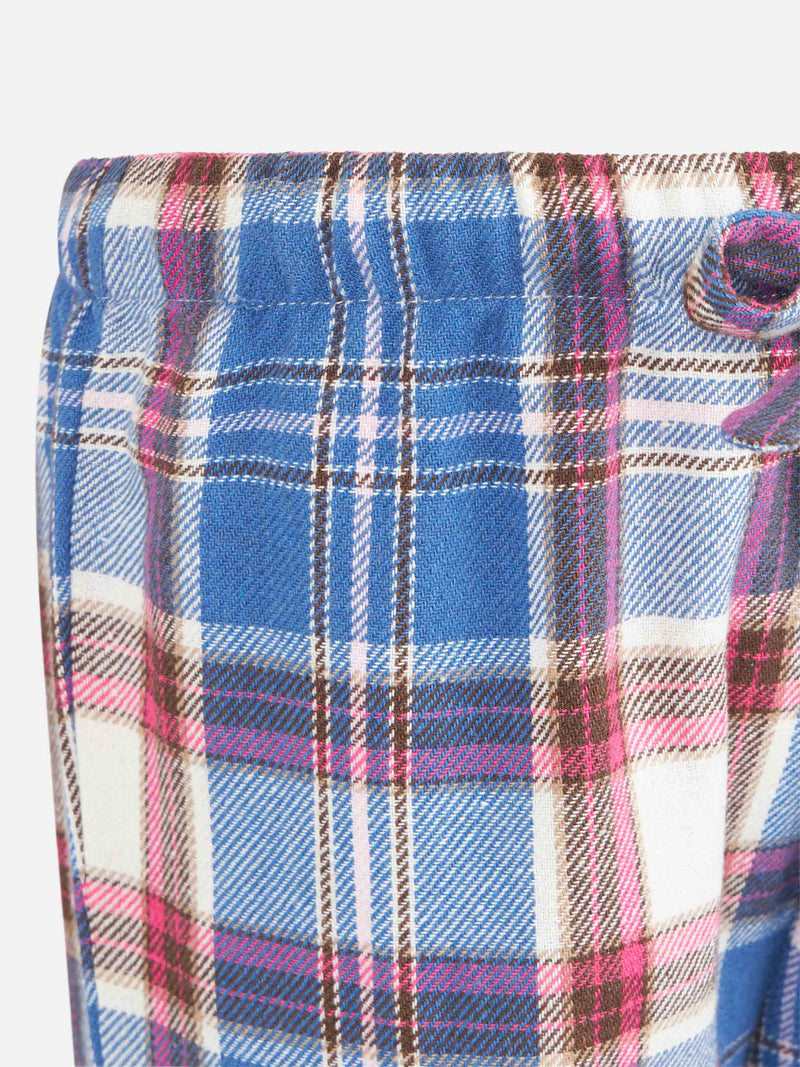 Pantaloni del pigiama da bambina con stampa tartan
