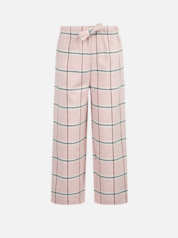 Kid pajama pants with tartan print