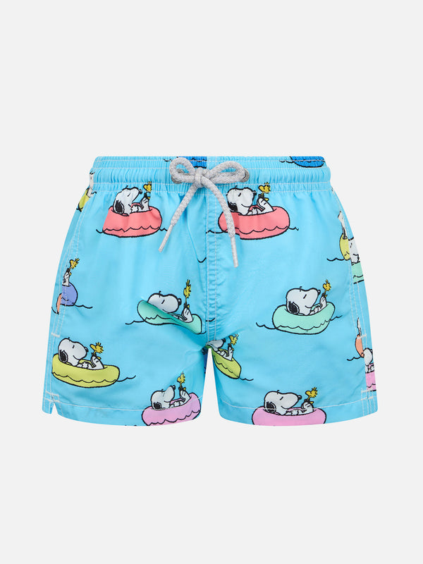 Boy mid-length Jean swim-shorts with Snoopy print | SNOOPY PEANUTS SPECIAL EDITION