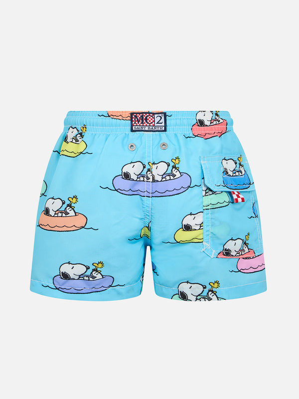 Boy mid-length Jean swim-shorts with Snoopy print | SNOOPY PEANUTS SPECIAL EDITION