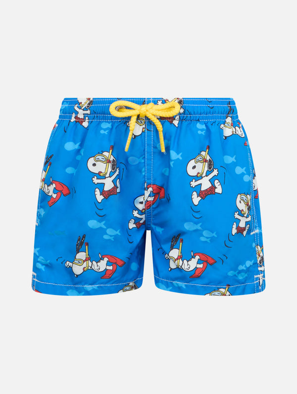 Boy lightweight fabric swim-shorts Jean Lighting with Snoopy print | SNOOPY PEANUTS