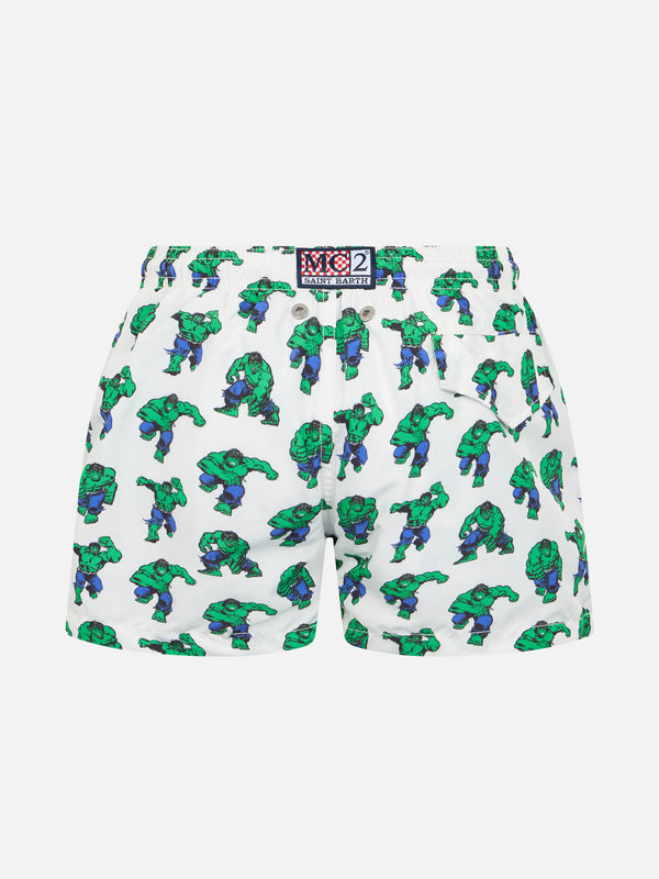 Boy lightweight fabric swim-shorts Jean Lighting with Hulk print | MARVEL SPECIAL EDITION