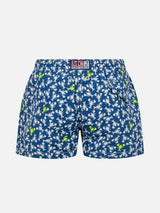 Boy lightweight fabric swim-shorts Jean Lighting with lobsters print
