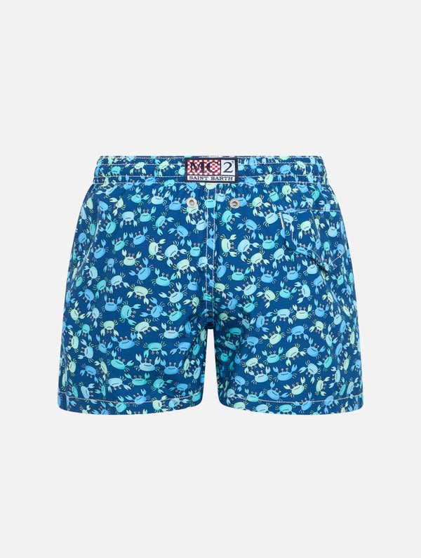 Boy lightweight fabric swim-shorts Jean Lighting 70 with crabs print