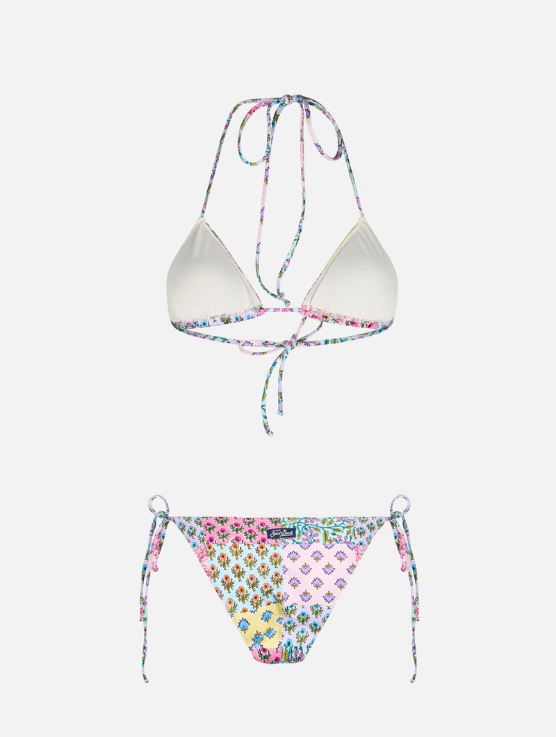 Bikini da donna a triangolo con patch floreali radicali Leah Virgo