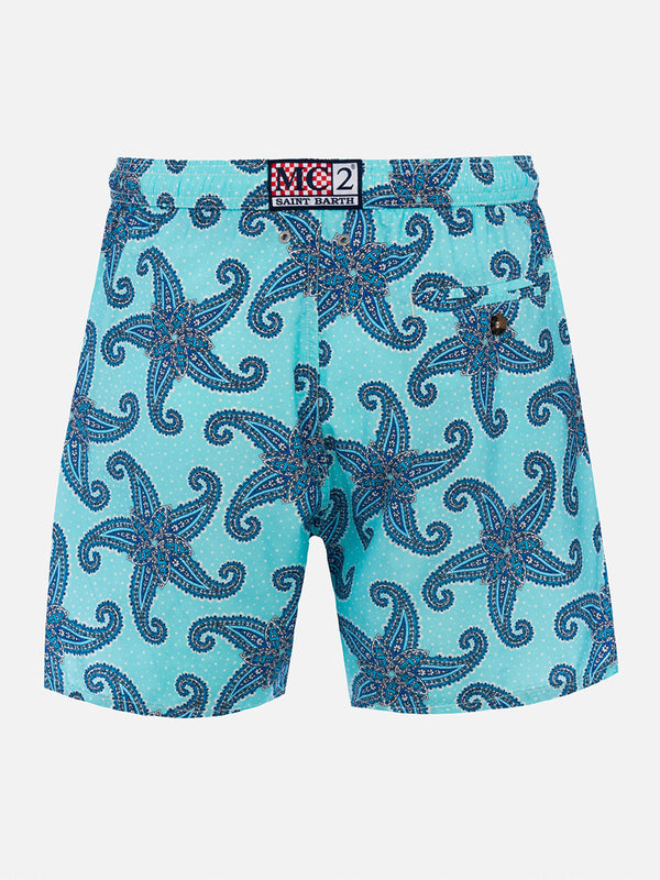 Man lightweight fabric swim-shorts Lighting 70 with paisley print