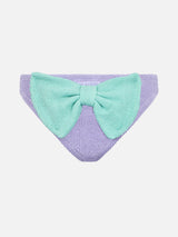 Girl lilac crinkle swim briefs Madame with bow