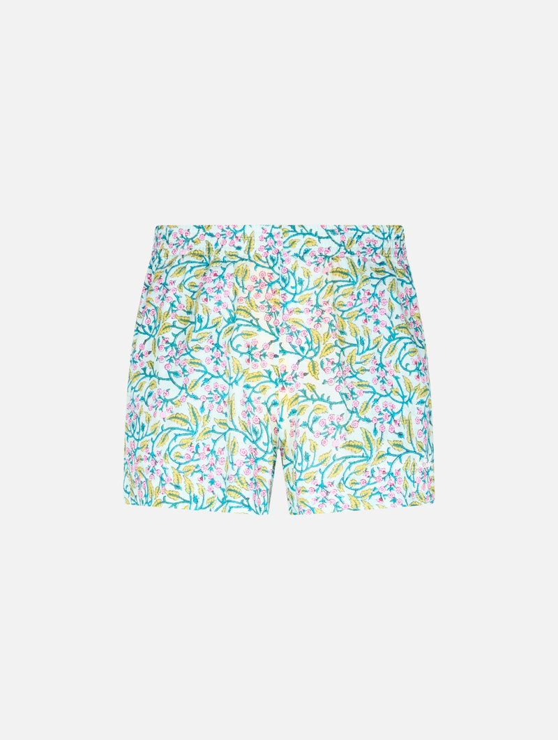 Woman cotton flower pull up shorts Meave