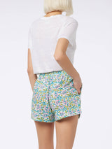 Woman cotton flower pull up shorts Meave