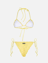 Bikini da donna classico a triangolo in seersucker Sagittarius Miami