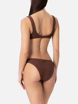 Woman brown crinkle bralette bikini Naima Elise