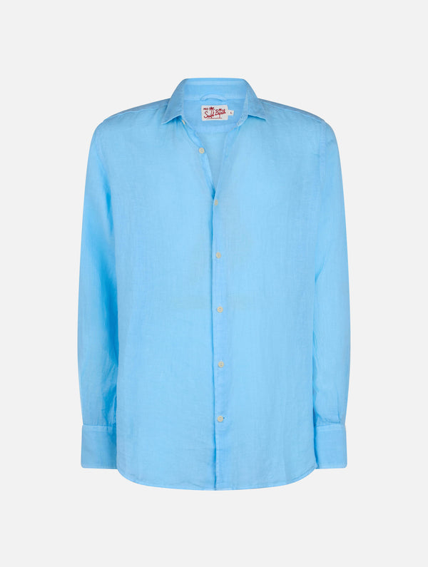 Man light blue linen shirt Pamplona