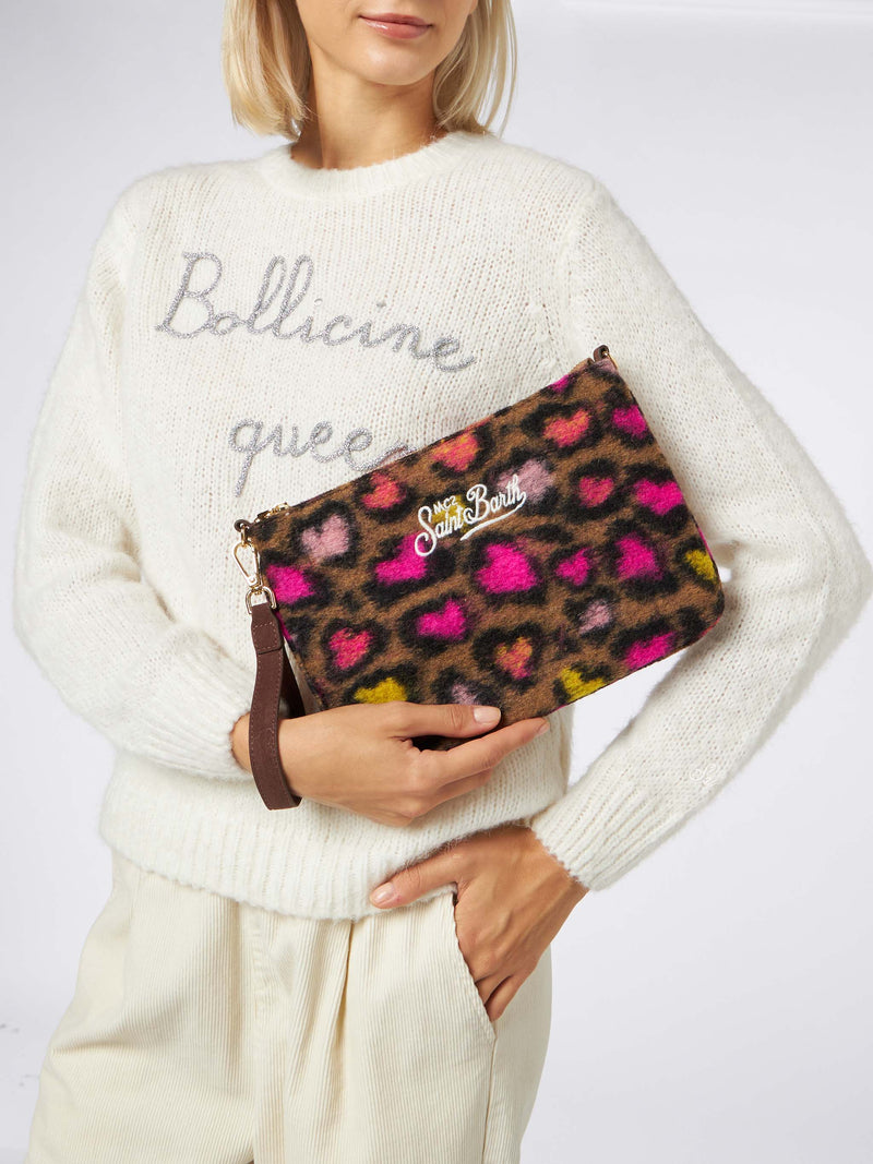Parisienne cross body pouch bag with animalier pattern