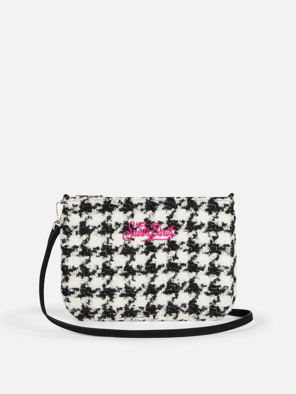 Parisienne cross body bag - pochette with pied de poule lurex pattern