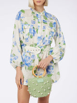 Woman floral linen playsuit