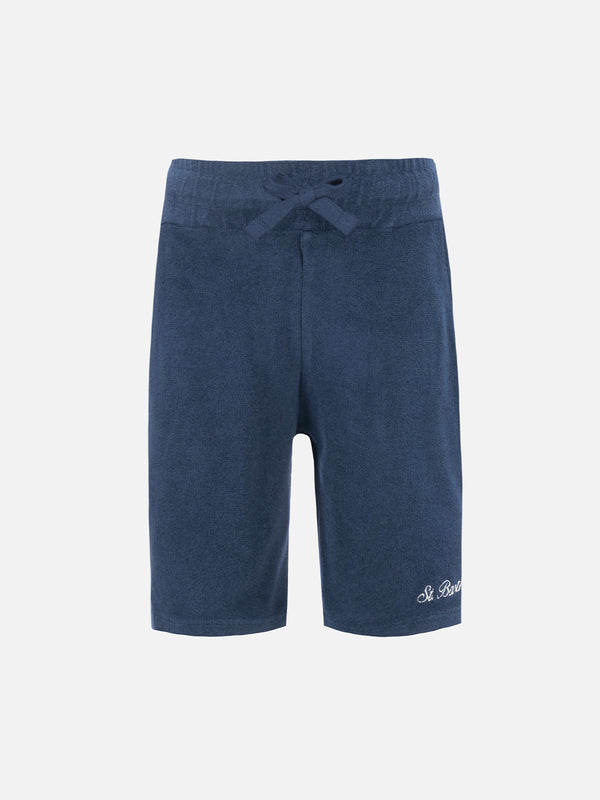 Boy navy blue terry bermuda shorts Randle Jr