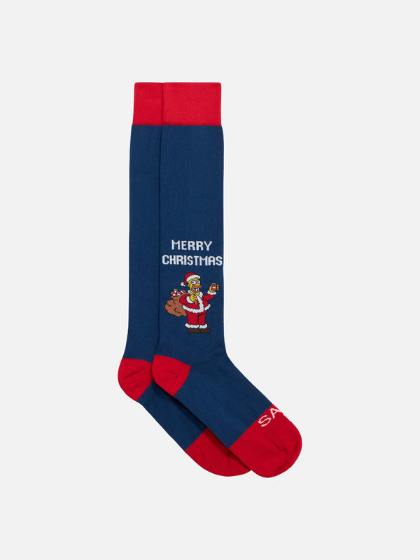 Man long socks with Homer Merry christmas jacquard print | THE SIMPSONS SPECIAL EDITION
