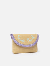 Straw pochette with fruit charms