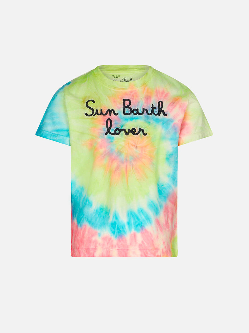 T-shirt da bambina con ricamo Sun Barth lover