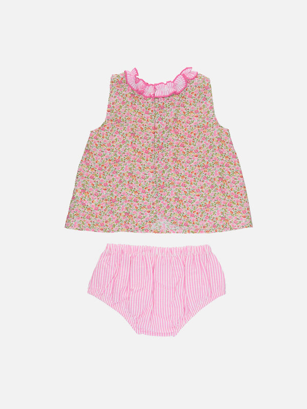 Baby Hanna Rose cotton dress Abbie with top and bloomers | MADE WITH LIBERTY FABRIC