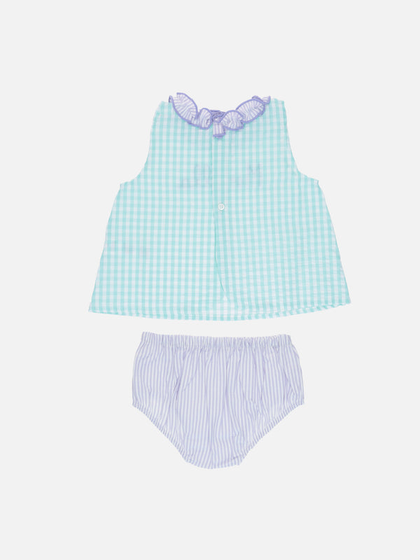 Baby gingham cotton dress Abbie with top and bloomers