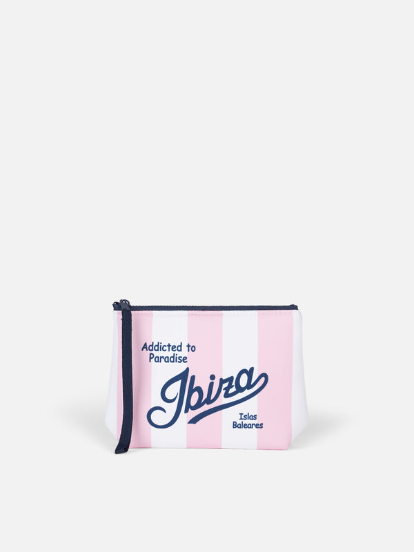 Ibiza pink striped scuba pochette Aline