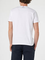 T-shirt da uomo in cotone Blanche con taschino stampato Britto | EDIZIONE SPECIALE I SIMPSON