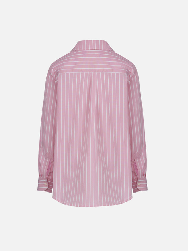 Girl striped print cotton over shirt Mini Brigitte