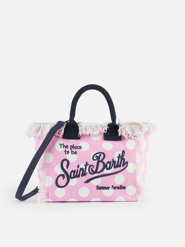 Polka dots cotton canvas Colette handbag