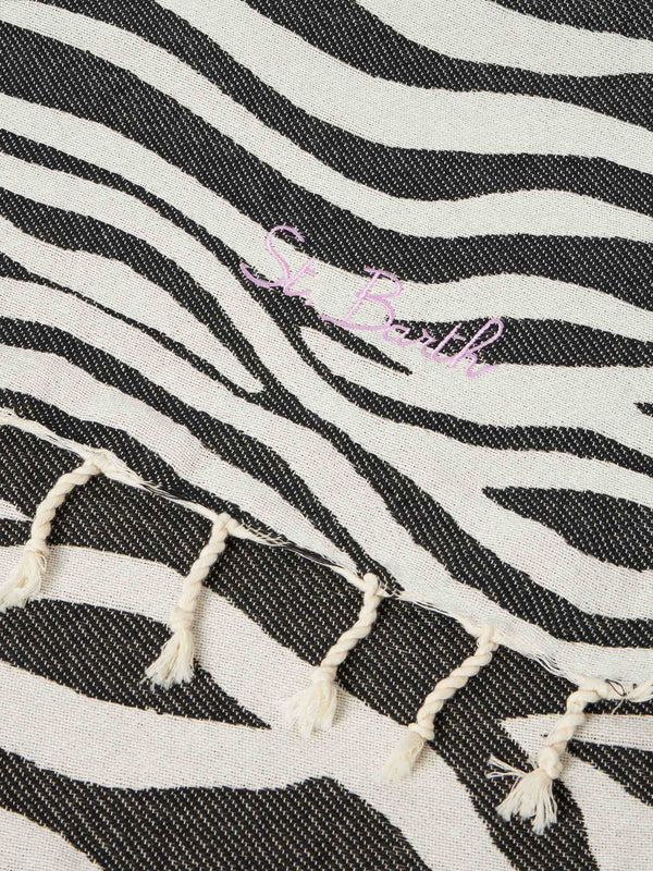 Zebra beach cotton towel Fouta