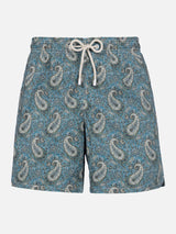 Man mid-length Gustavia swim-shorts with cashmere print