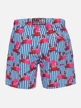 Man mid-length Gustavia swim-shorts with crab Big Babol print | BIG BABOL SPECIAL EDITION