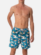 Costume da bagno da uomo Gustavia lunghezza media con stampa squali | AI CO-CREATED DESIGN BY RICKDICK - POWERED BY RED-EYE